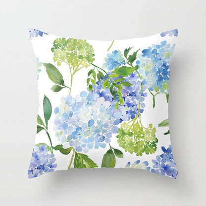 Blue Hydrangea Flowers Throw Pillow Gallery Image 5