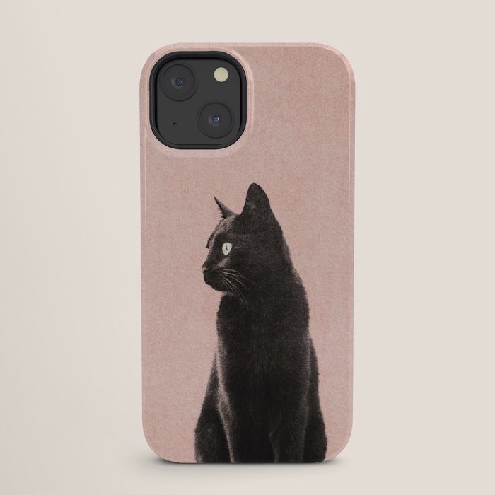 MINIMAL ANIMAL / Black Cat - peach iPhone Case Gallery Image 25