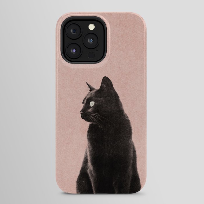 MINIMAL ANIMAL / Black Cat - peach iPhone Case Gallery Image 32