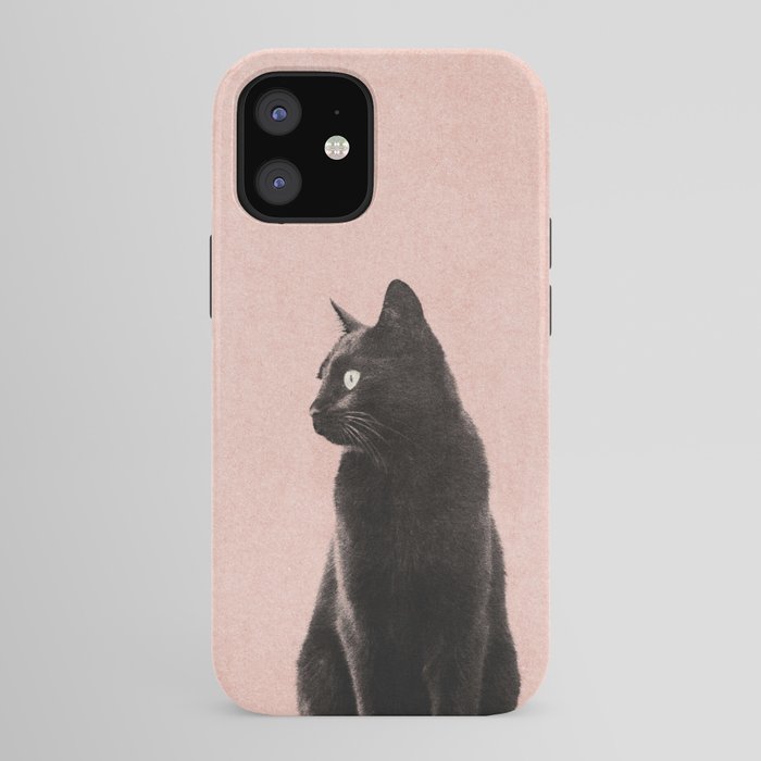 MINIMAL ANIMAL / Black Cat - peach iPhone Case Gallery Image 41