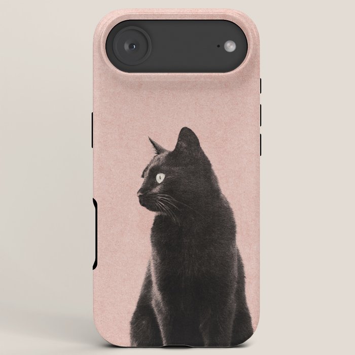 MINIMAL ANIMAL / Black Cat - peach iPhone Case Gallery Image 6