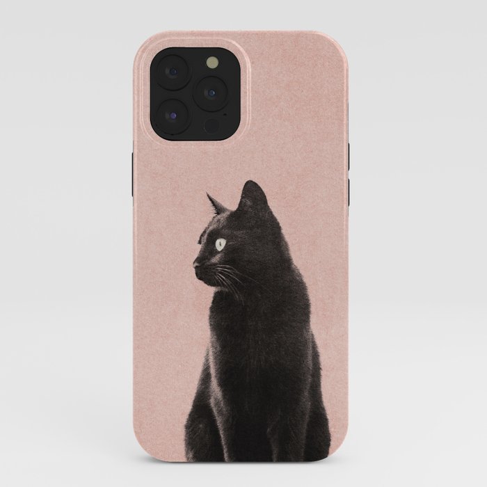 MINIMAL ANIMAL / Black Cat - peach iPhone Case Gallery Image 40