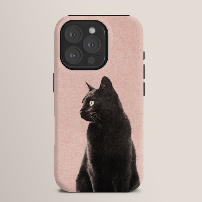 MINIMAL ANIMAL / Black Cat - peach iPhone Case Gallery Image 15