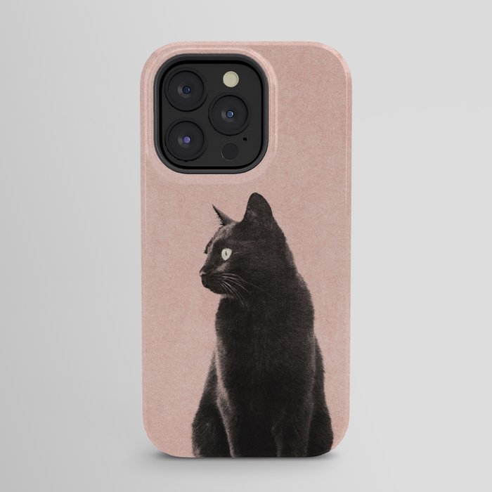 MINIMAL ANIMAL / Black Cat - peach iPhone Case Gallery Image 31