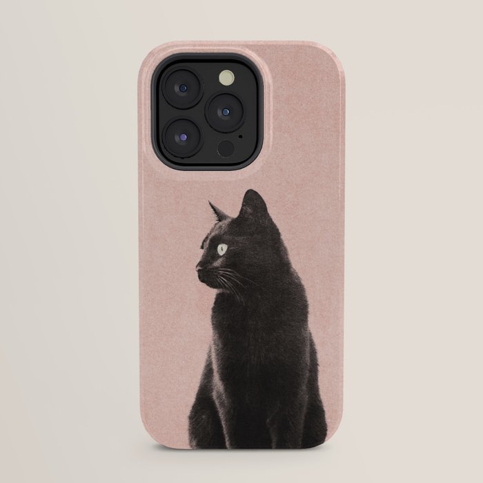 MINIMAL ANIMAL / Black Cat - peach iPhone Case Gallery Image 23