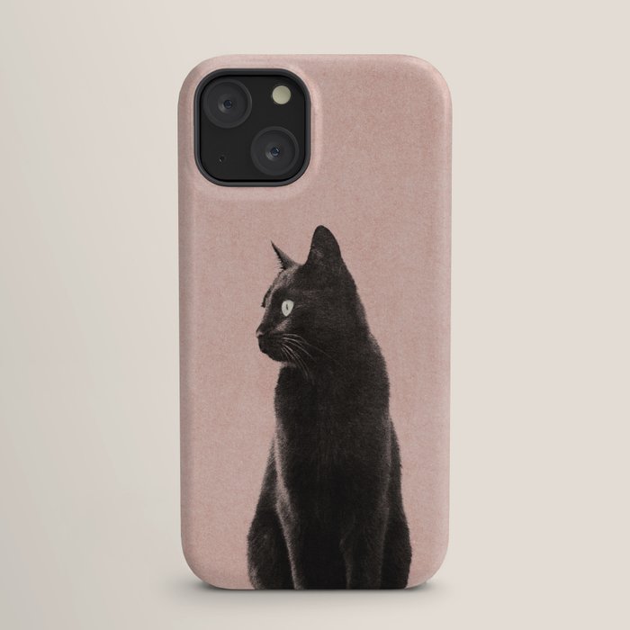 MINIMAL ANIMAL / Black Cat - peach iPhone Case Gallery Image 17