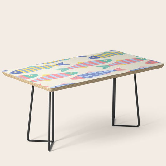 SEA LA VIE - Coastal Pun Fish Art with dots and stripes Coffee Table Gallery Image 1