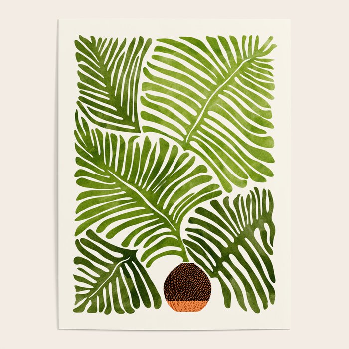 Summer Fern Simple Modern Watercolor Poster Gallery Image 4