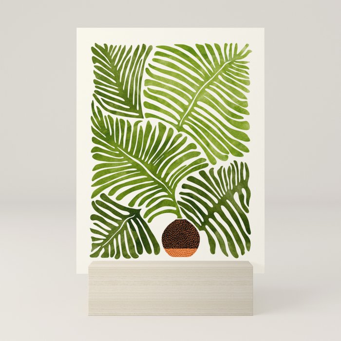 Summer Fern Simple Modern Watercolor Mini Art Print Gallery Image 5