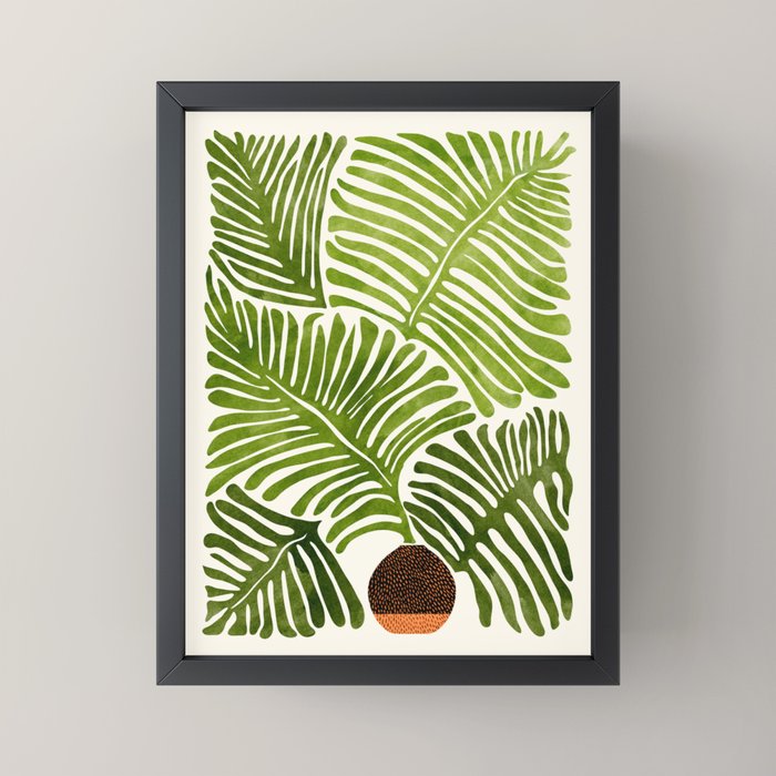 Summer Fern Simple Modern Watercolor Mini Art Print Gallery Image 3