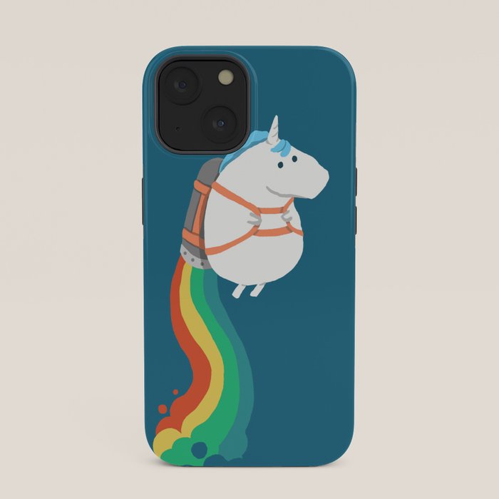 Fat Unicorn on Rainbow Jetpack iPhone Case Gallery Image 33