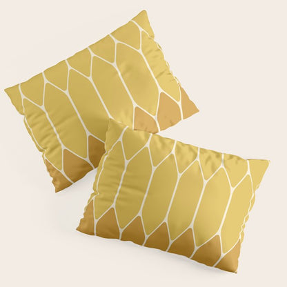 Minimalist Geometric Long Honeycomb Two-Toned Pattern in Light and Dark Mustard Pillow Sham Gallery Image 3