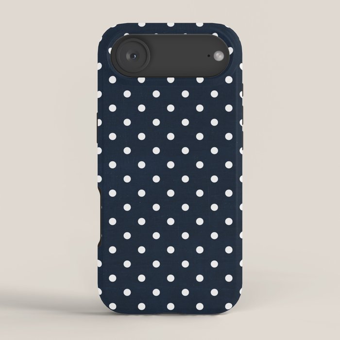navy swiss dots iPhone Case Gallery Image 2
