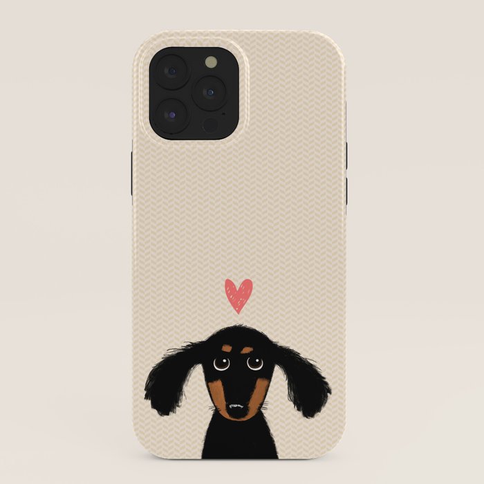 Dachshund Love | Cute Longhaired Black and Tan Wiener Dog iPhone Case Gallery Image 40