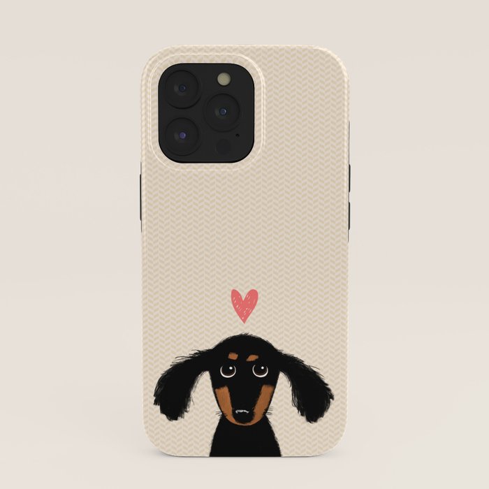 Dachshund Love | Cute Longhaired Black and Tan Wiener Dog iPhone Case Gallery Image 39