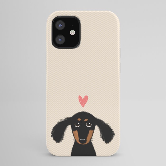 Dachshund Love | Cute Longhaired Black and Tan Wiener Dog iPhone Case Gallery Image 42