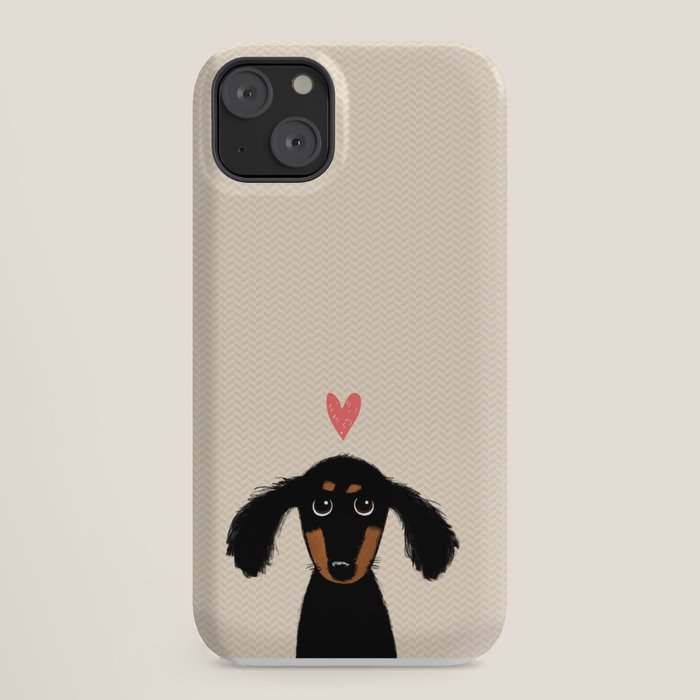 Dachshund Love | Cute Longhaired Black and Tan Wiener Dog iPhone Case Gallery Image 18