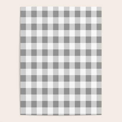 Gingham Large Gray White Poster Gallery Image 3