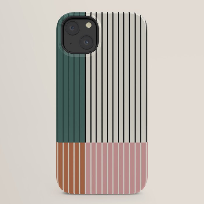 Color Block Line Abstract V Colorful Retro iPhone Case Gallery Image 30