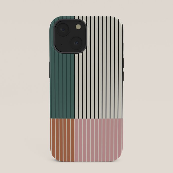 Color Block Line Abstract V Colorful Retro iPhone Case Gallery Image 33