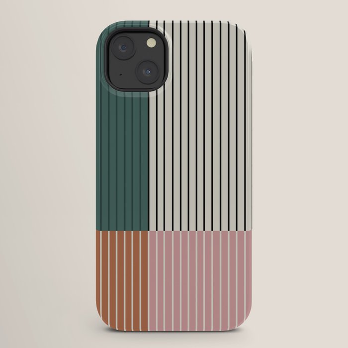 Color Block Line Abstract V Colorful Retro iPhone Case Gallery Image 26