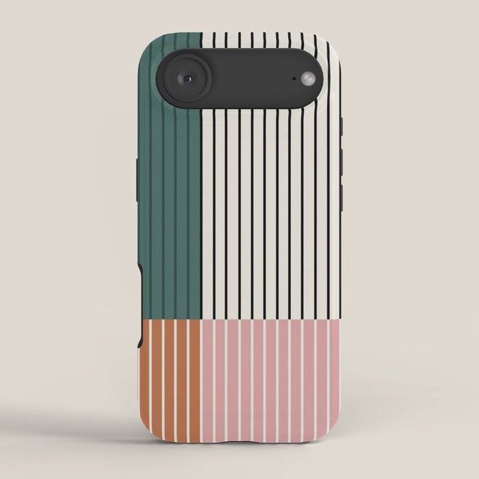 Color Block Line Abstract V Colorful Retro iPhone Case Gallery Image 2
