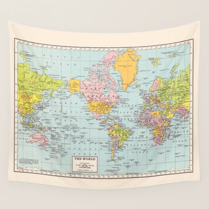 World Map Wall Tapestry Gallery Image 2
