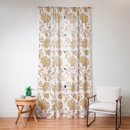 KALAMI FLORAL MUSTARD Window Curtain Gallery Image 16