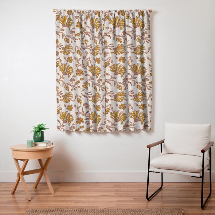 KALAMI FLORAL MUSTARD Window Curtain Gallery Image 7