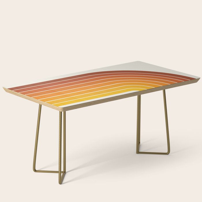 Gradient Arch IX Retro Orange Mid Century Modern Rainbow Coffee Table Gallery Image 2