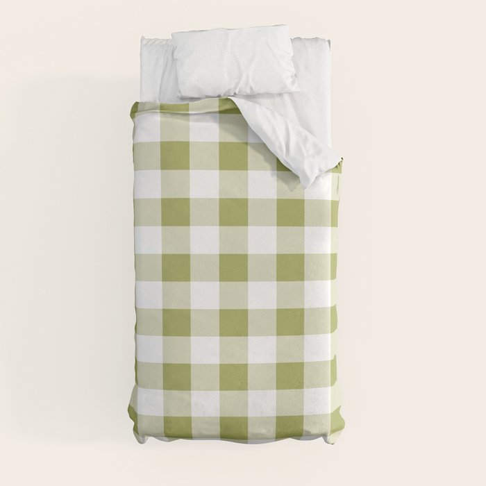 Gingham Large Green White Duvet Cover Gallery Image 4