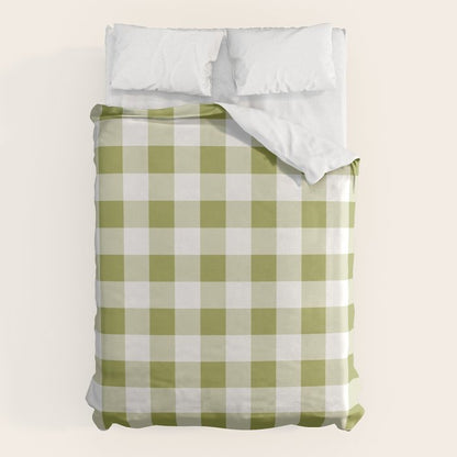 Gingham Large Green White Duvet Cover Gallery Image 6