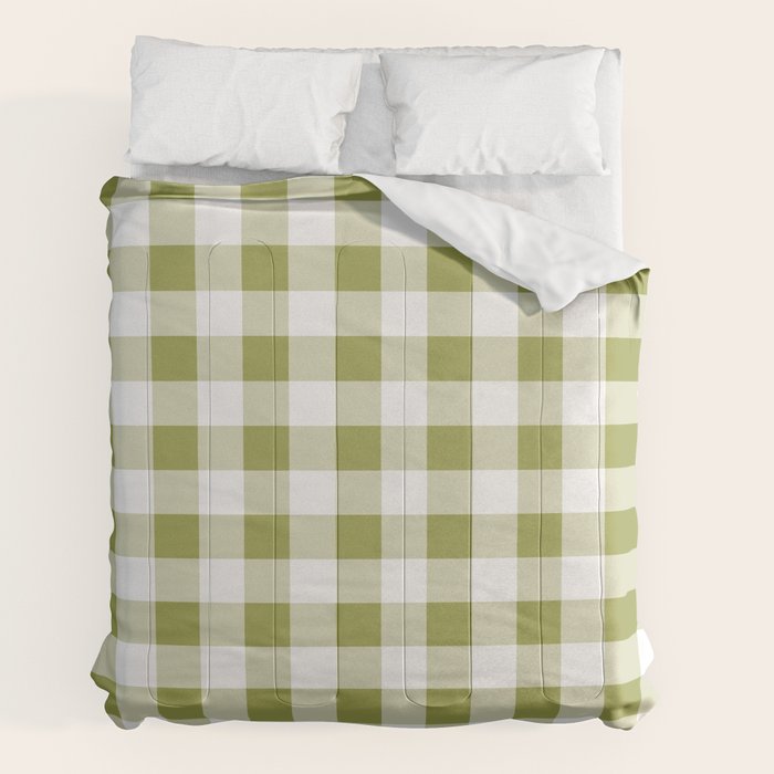 Gingham Large Green White Comforter Gallery Image 2