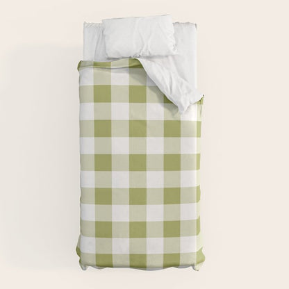 Gingham Large Green White Duvet Cover Gallery Image 5