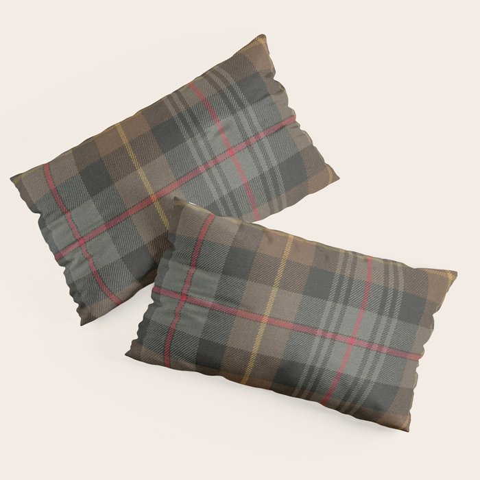 Vintage Brown Gray Tartan Plaid Pattern Pillow Sham Gallery Image 2