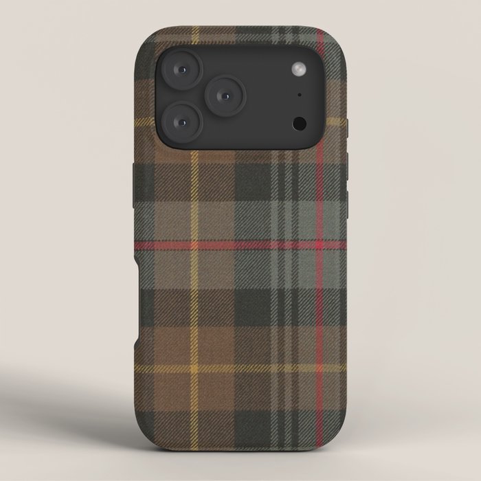 Vintage Brown Gray Tartan Plaid Pattern iPhone Case Gallery Image 3
