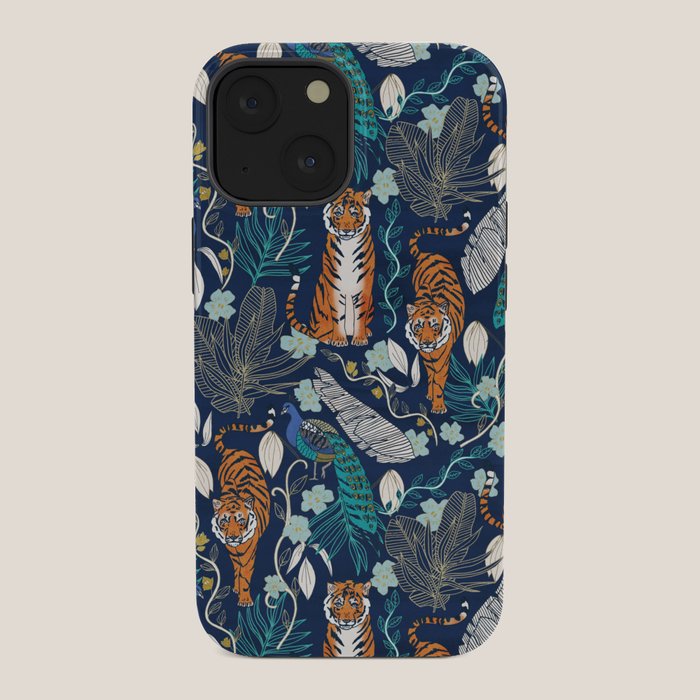 Tiger Toile on Navy iPhone Case Gallery Image 34