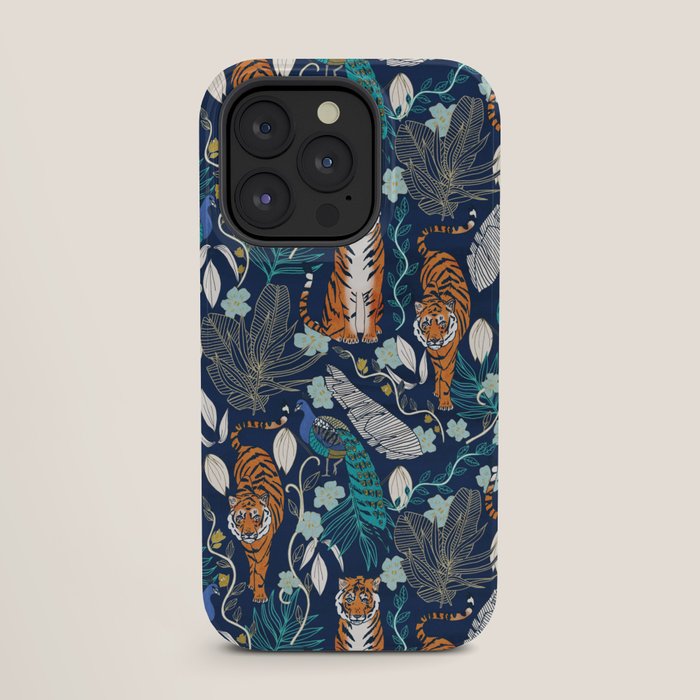 Tiger Toile on Navy iPhone Case Gallery Image 27