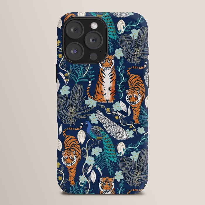 Tiger Toile on Navy iPhone Case Gallery Image 16