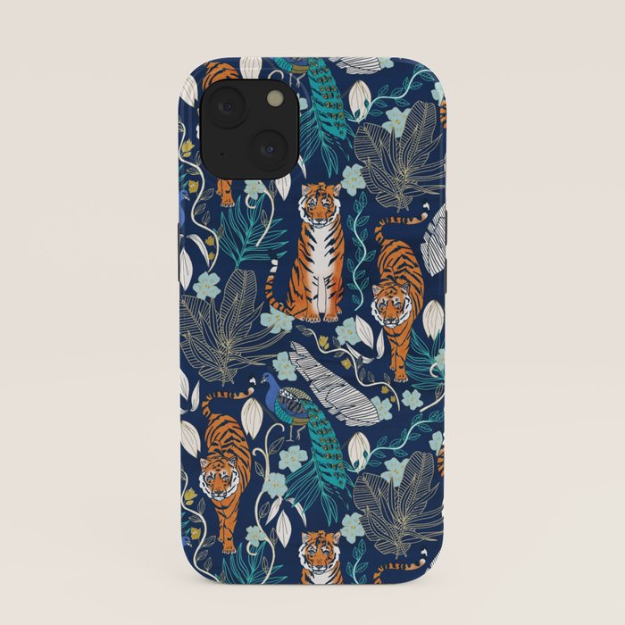 Tiger Toile on Navy iPhone Case Gallery Image 37