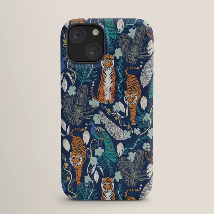 Tiger Toile on Navy iPhone Case Gallery Image 17