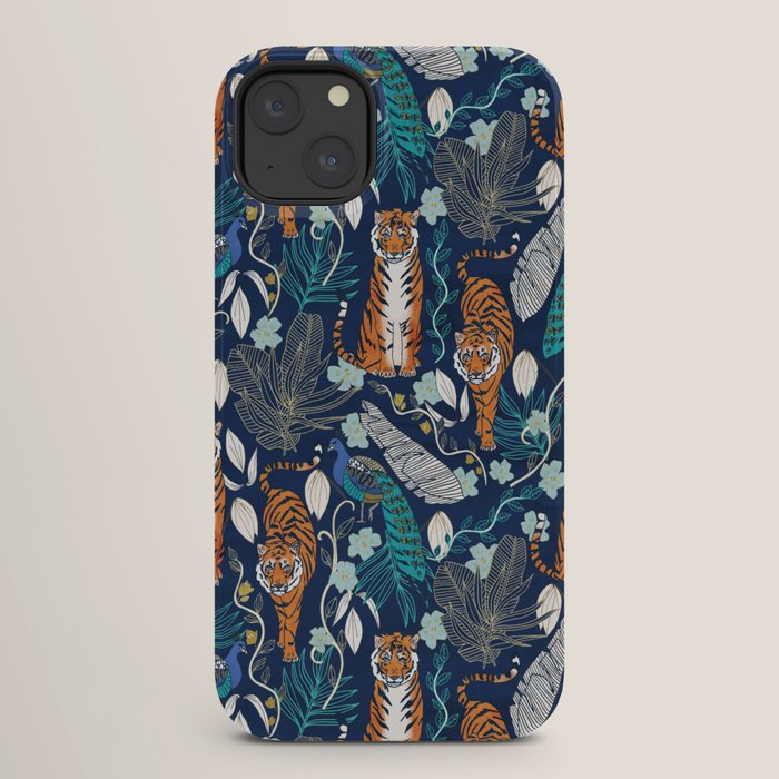 Tiger Toile on Navy iPhone Case Gallery Image 26