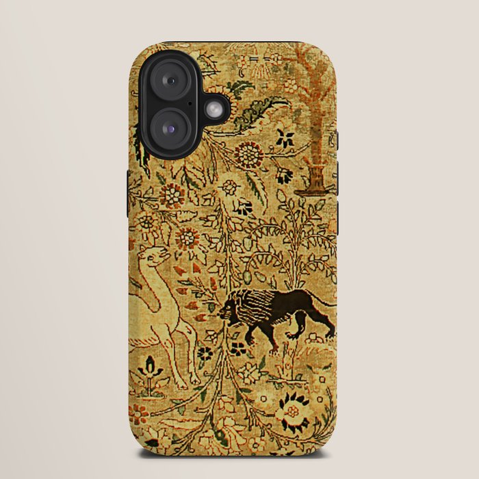 Antique Persian Tabriz Animal Rug Print iPhone Case Gallery Image 9