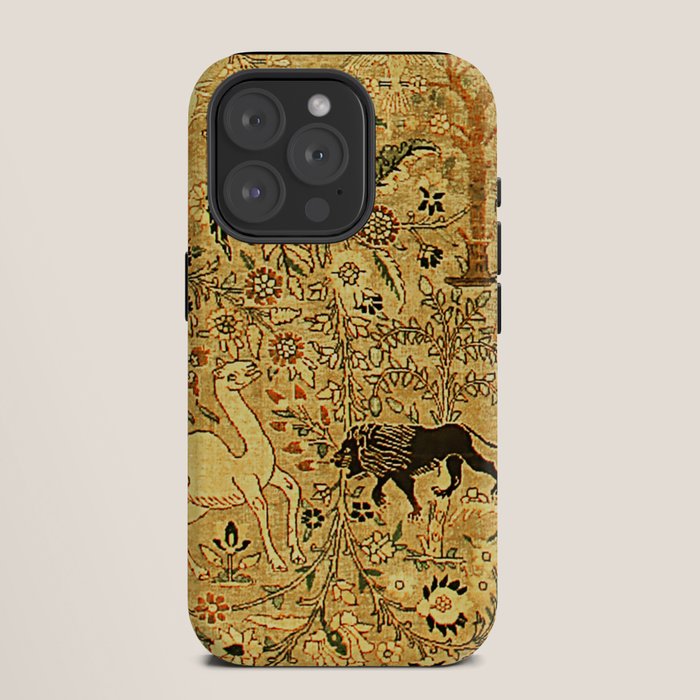 Antique Persian Tabriz Animal Rug Print iPhone Case Gallery Image 11