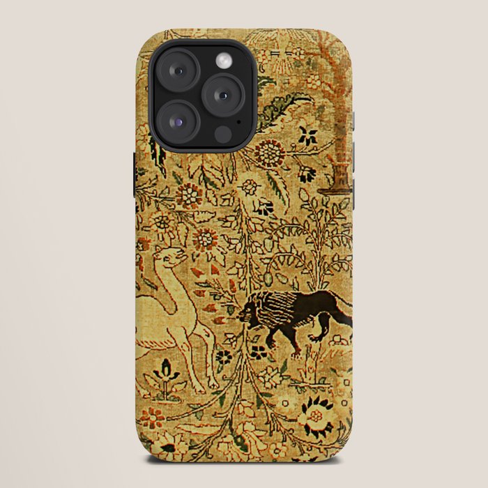 Antique Persian Tabriz Animal Rug Print iPhone Case Gallery Image 12