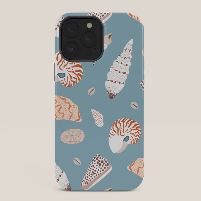 Vintage sea shell flat illustration pattern iPhone Case Gallery Image 36