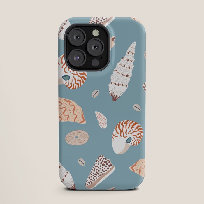 Vintage sea shell flat illustration pattern iPhone Case Gallery Image 19