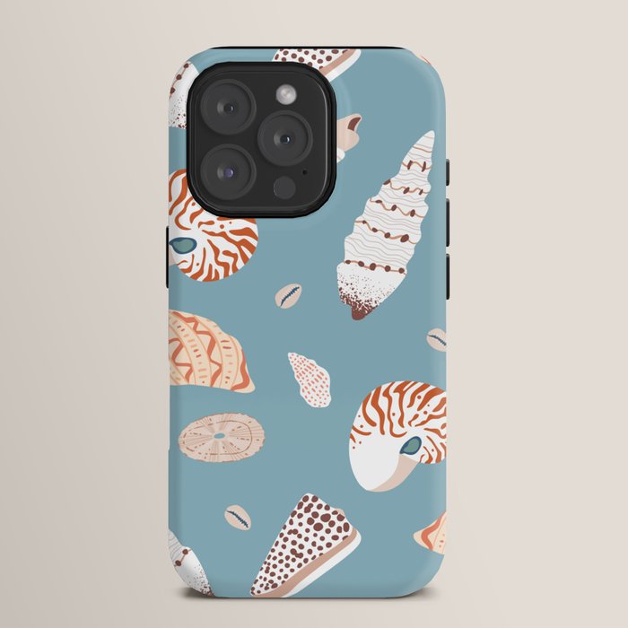 Vintage sea shell flat illustration pattern iPhone Case Gallery Image 15