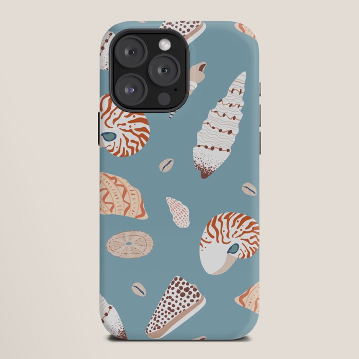 Vintage sea shell flat illustration pattern iPhone Case Gallery Image 12