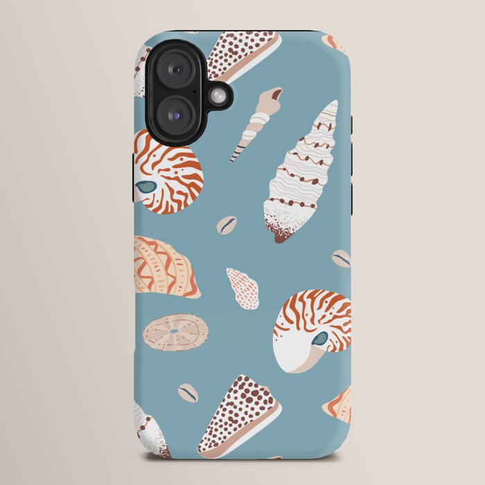 Vintage sea shell flat illustration pattern iPhone Case Gallery Image 14